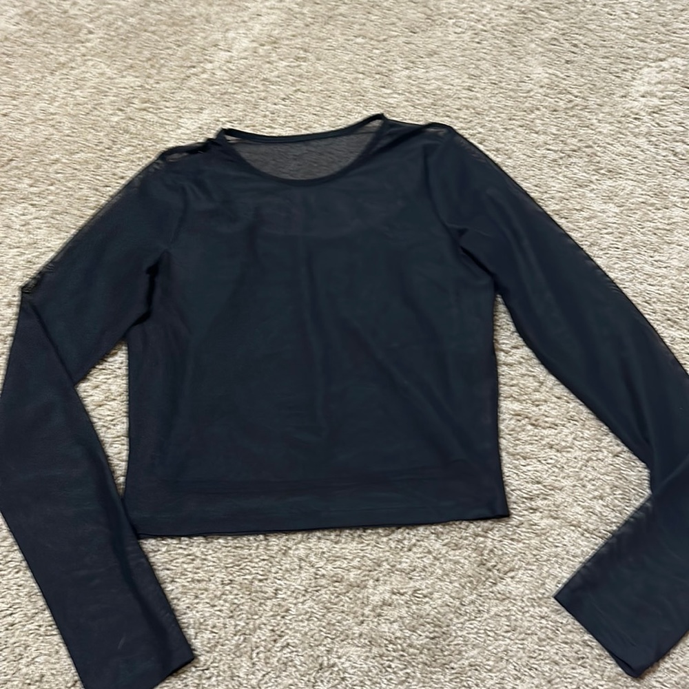 hollister mesh top with built in cami